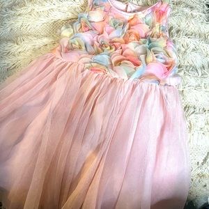 Gently USED Cat & Jack 3T dress with pink skirt and floral top.
